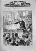 Old Print 1885 Election Campaign Gladstone Free Church Assembly Edinburgh 19th