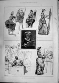 Antique Old Print 1885 Lady Students Art National Gallery Paintings Artists