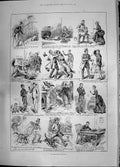 Original Old Antique Print 1885 Anti-Canine Protest Dogs Illustration Story