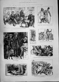 Antique Old Print 1885 Humours Electioneering Jeames Lady Canvassers Suffrage