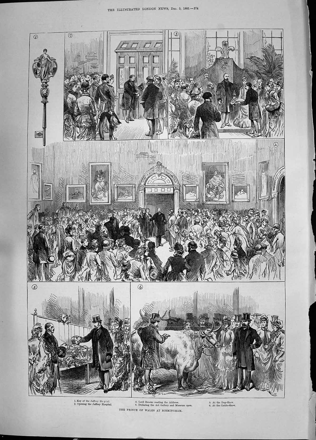 Old 1885 Prince Wales Birmingham Jaffray Hospital Art Gallery Museum Victorian