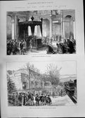 Old 1885 Funeral King Spain Lying State Hall Calvary Escurial Railway Victorian