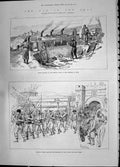 Antique Print 1885 War Field Kitchen Servian Army Fortress Nish Siers Arms 19th