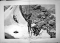 Antique Old Print 1885 Reindeer Hunting Shooting Mountains Snow Woodville 19th