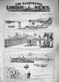 Old Antique Print 1886 Burmah Steamer Thooreah King Theebaw Mandalay Ship 19th