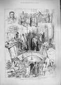 Original Old Antique Print 1886 Distribution Food Poor People Mayor Liverpool