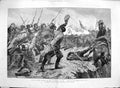 Original Old Antique Print 1886 War Servia Bulgaria Siers Charging Tz Victorian