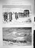 Original Old Antique Print 1886 War Servia Bulgaria Sick Siers Drago Victorian