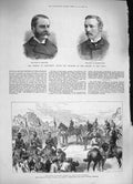 Old Antique Print 1886 Afghan War Indian Guns Heart Abercorn Scarborough 19th