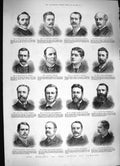 Original Old Antique Print 1886 House Commons Grenfell Milvain Baumann Howard