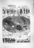 Old Antique Print 1886 Prince Wales Opening Mersey Tunnel Railway Train 19th