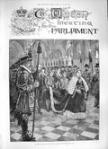 Old Antique Print 1886 Queen Parliament House Lords Foster Fisher Lewis 19th