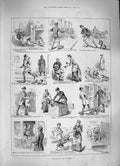 Original Old Antique Print 1886 Preparations Dog Show Transport Train Animals