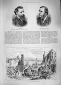 Original Old Antique Print 1886 Wall Holloway Mijatovich Robert Ball Astronomer