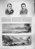 Original Old Antique Print 1886 Samoa Islands Pango-Pango Tutuila Allen Roberts