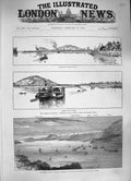 Old Antique Print 1886 Greek Suda Bay Crete Ships Burmah Bhamo Mandalay 19th