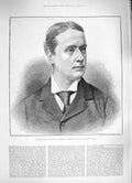 Original Old Antique Print 1886 Earl Rosebery Secretary State Foreign Affairs