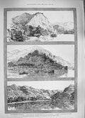 Old Antique Print 1886 Burmah Irrawaddy Mya-Doung Redmond Second Defile 19th