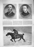 Original Old Antique Print 1886 Courtney Commons ArnMorley Country Doctor 19th