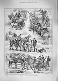 Original Old Antique Print 1886 Boycotting Ireland Johnstown Kilkenny Kilcooley