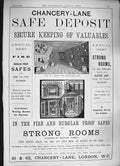 Original Old Antique Print 1886 Advertisement Chancery-Lane Safe Deposit Rooms