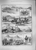 Original Old Antique Print 1886 Corea Isle Chemuipo Gate City Seoul Port H 19th