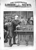 Original Old Antique Print 1886 Gladstone House Commons Government Ireland 19th