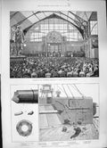 Old Antique Print 1886 Edinburgh Exhibition Albert Collingwood Ship Gun 19th