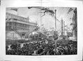 Original Old Antique Print 1886 Queen George'S Hall Address Corporation London