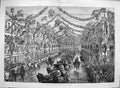 Original Old Antique Print 1886 Royal Procession Queen Castle Street London