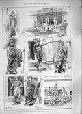 Original Old Antique Print 1886 Greek Play Helena Troas Hengler'S Cirque Argyll