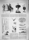 Old Antique Print 1886 Australia Colonial Exhibition Torpedo Weapons Emu 19th