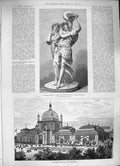 Old Antique Print 1886 Berlin Centenary Art Exhibition Sculpture Maclean 19th
