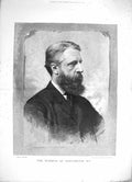 Original Old Antique Print 1887 Portrait Marquis Hartington Parliament 0 19th