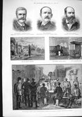 Original Old Antique Print 1887 Russian Agents Sistova Place Croydon Aitchison