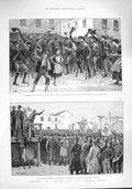Old Antique Print 1887 Ireland Lord Churchill Loughrea Police Government 19th
