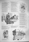 Original Old Antique Print 1887 Nan'S Story Childrens Hospital Ward Victorian