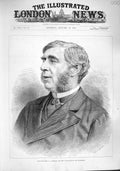 Old Antique Print 1887 Portrait Right Hon. Goschen Chancellor Exchequer 19th