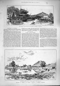 Original Old Antique Print 1887 Field Hospital Mandalay Burmah Ghoorka Pagoda