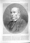 Original Old Antique Print 1887 Portrait Smith Lord Treasury Parliament 19th