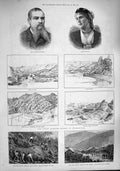 Original Old Antique Print 1887 Burton Africa GFields Beloochistan Railway 19th