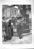 Original Old Antique Print 1887 Civil War England Lost Troopers Horse Inn 19th