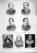 Old Antique Print 1887 Parliament Erne Torrington Weymouth Balfour Pasha 19th