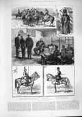 Old Antique Print 1887 Russian Army Grenadier Peter-Paul Dragoons Cossack 19th