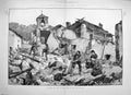 Original Old Antique Print 1887 Earthquake Italy Searching Ruins Diano Marina