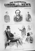 Antique Old Print *3384 1887 Balfour Chief Secretary Ireland House Commons