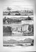 Old Antique Print 1887 Burmah Lieutenant-Colonel Elton Yemethen Ningyan 19th