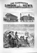 Original Old Antique Print 1887 Queen Olympia Keninsgton Townhall Birmingham
