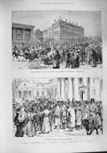 Original Old Antique Print 1887 Attempt Murder Emperor Russia Antichkoff Church