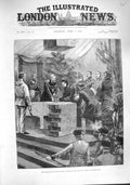 Original Old Antique Print 1887 Queen Foundation Stone Law Courts Birmingham